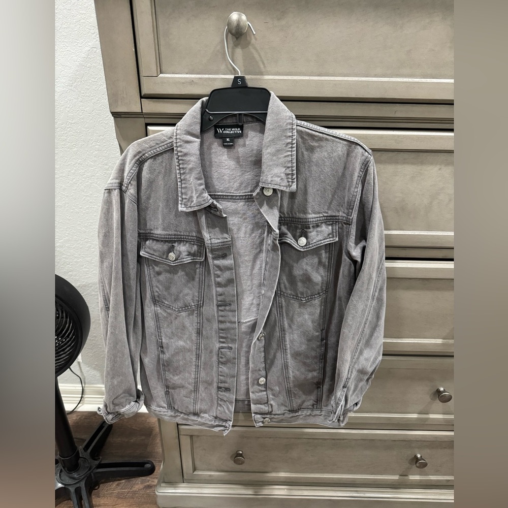 Astros grey jean jacket